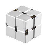 Silver Foldable Metal Cube Fidget Toy for Asperger's & Autism