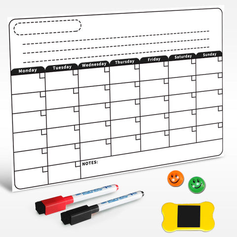 Magnetic Dry Erase Monthly / Daily Planner Board & Magnets Magnets 2 Color Choices